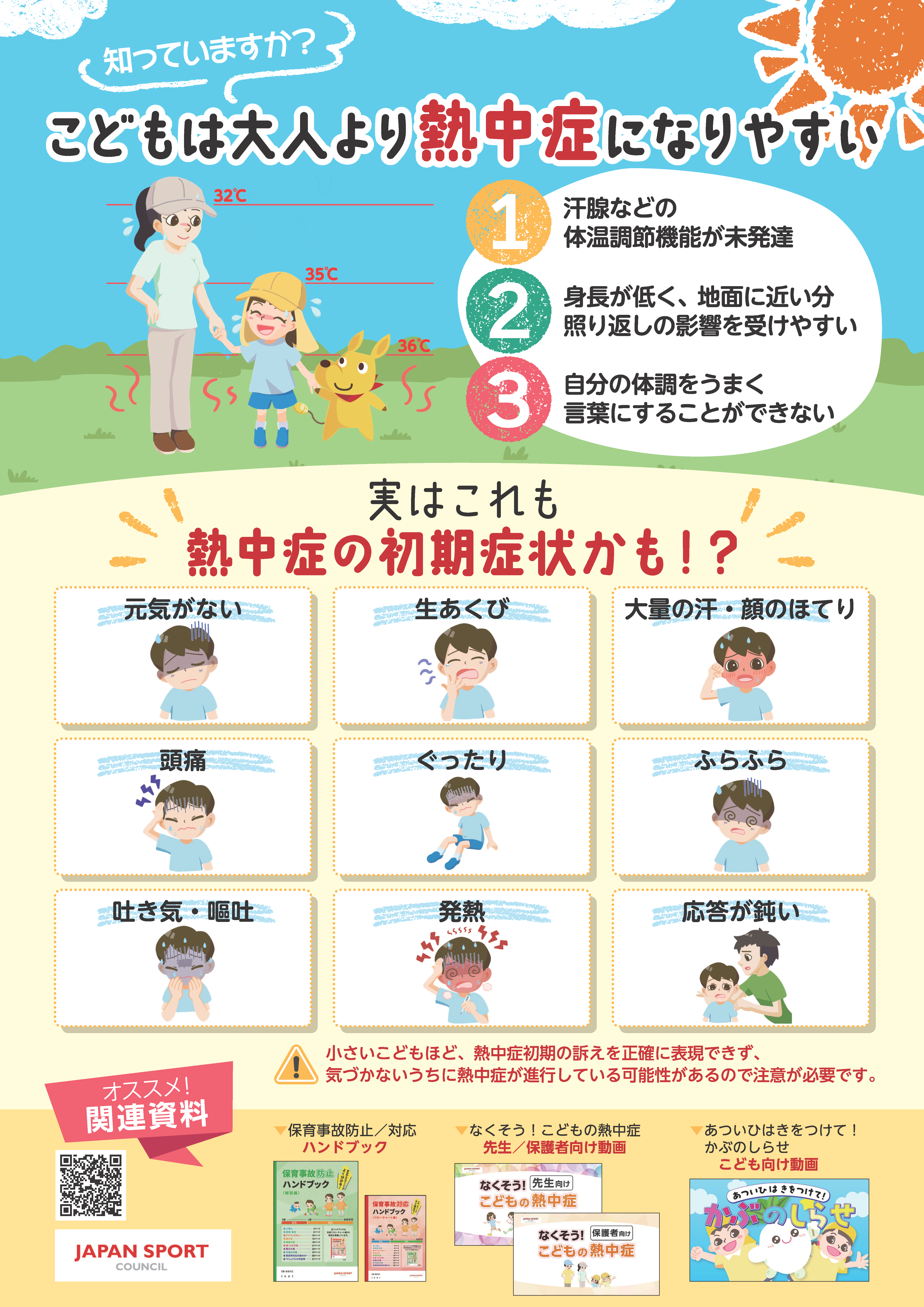 チラシ「おうちでの対応が熱中症から園児を守る!」うら