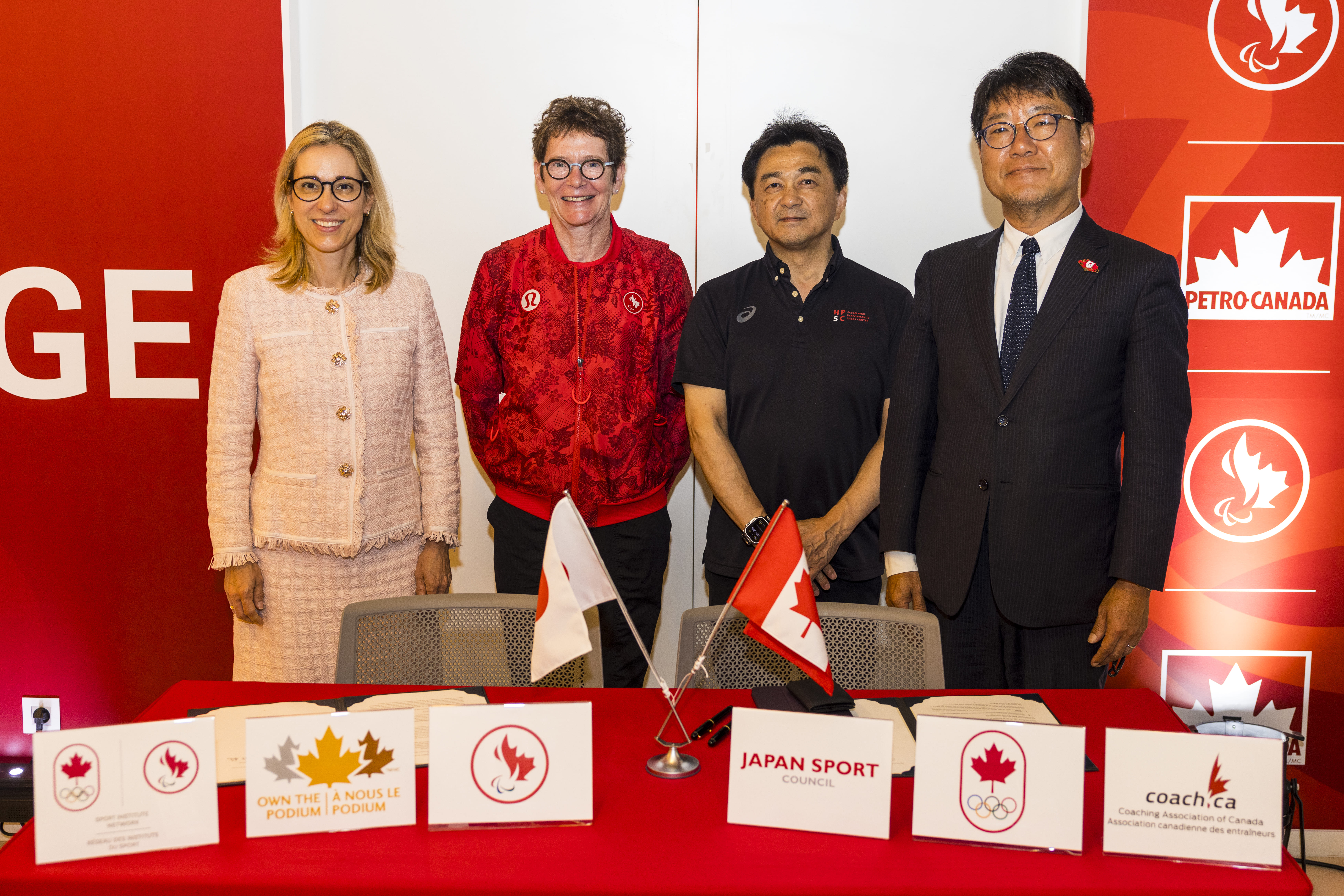 From the left: The individuals in the photo are  Nadia Burger,Deputy Head of Mission at the Embassy of Canada in France; Anne Merklinger, CEO of OTP; Yoshio Ando, Chef de Mission adjoint at the Embassy of Japan in France; and Takeshi Kukidome, Vice President of JSC